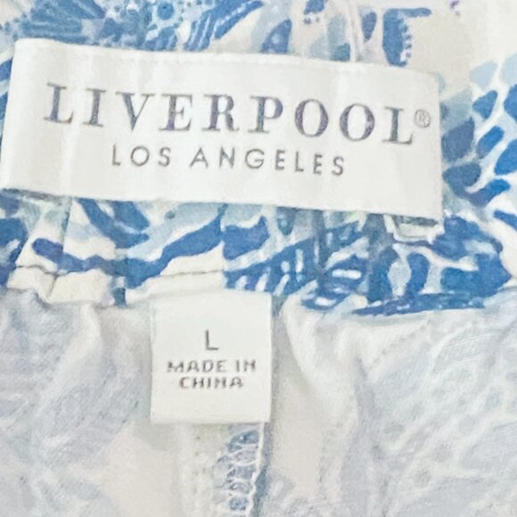 Liverpool Los Angeles Blue Floral Print Pants – Size L - Picture 7 of 17
